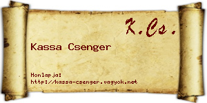 Kassa Csenger névjegykártya